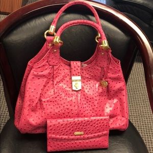 Brahmin Ostrich Large Elisa Bag Set